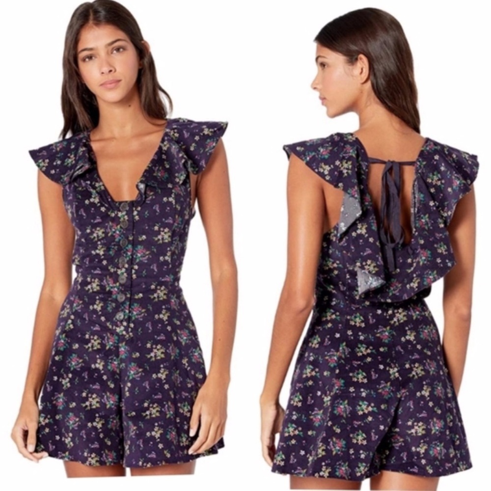 Free People Violet Visions Romper Medium